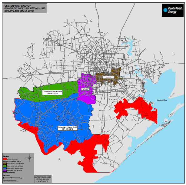 CenterPoint Service Area Maps & URD Chart.